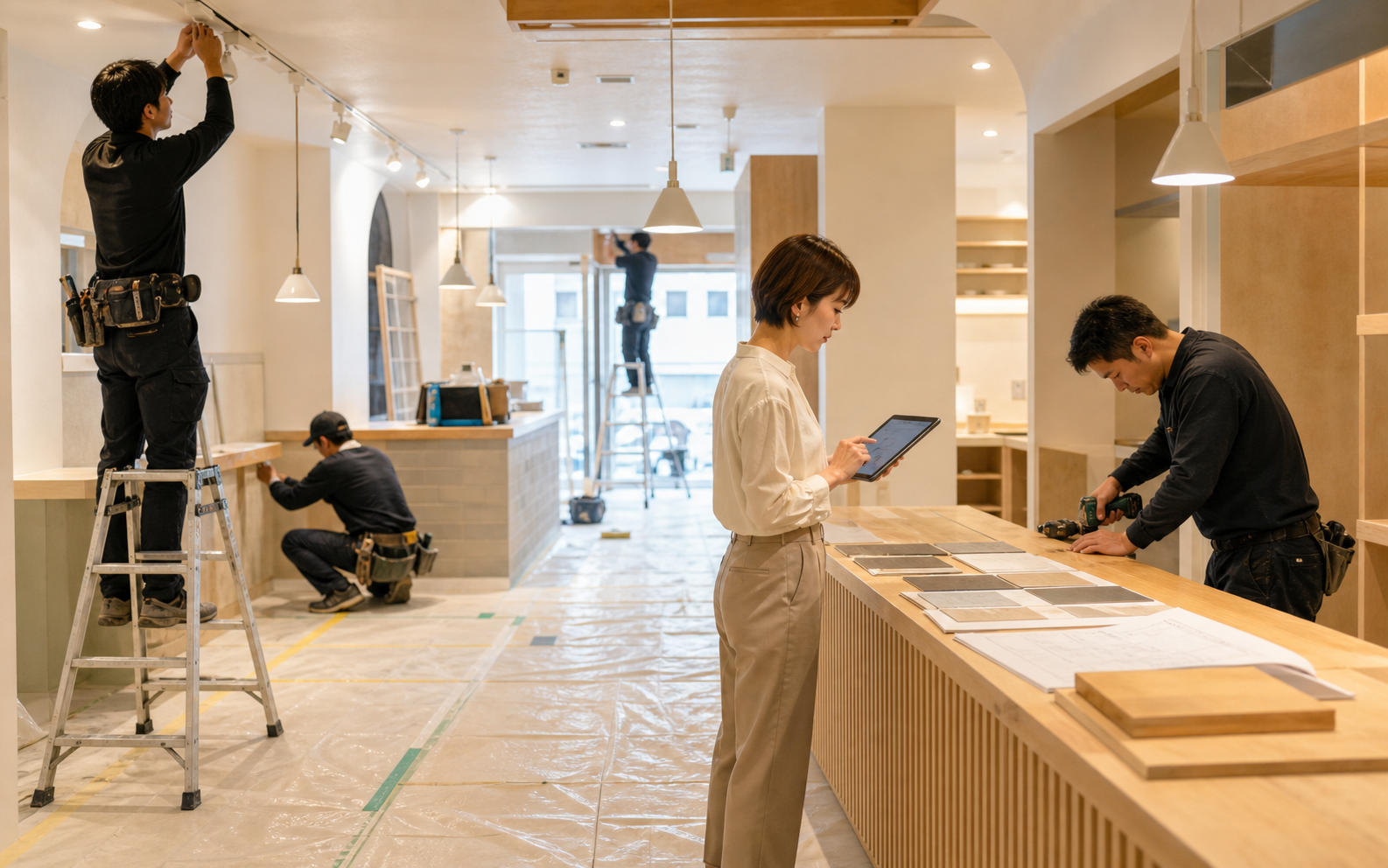 店舗内装の施工現場