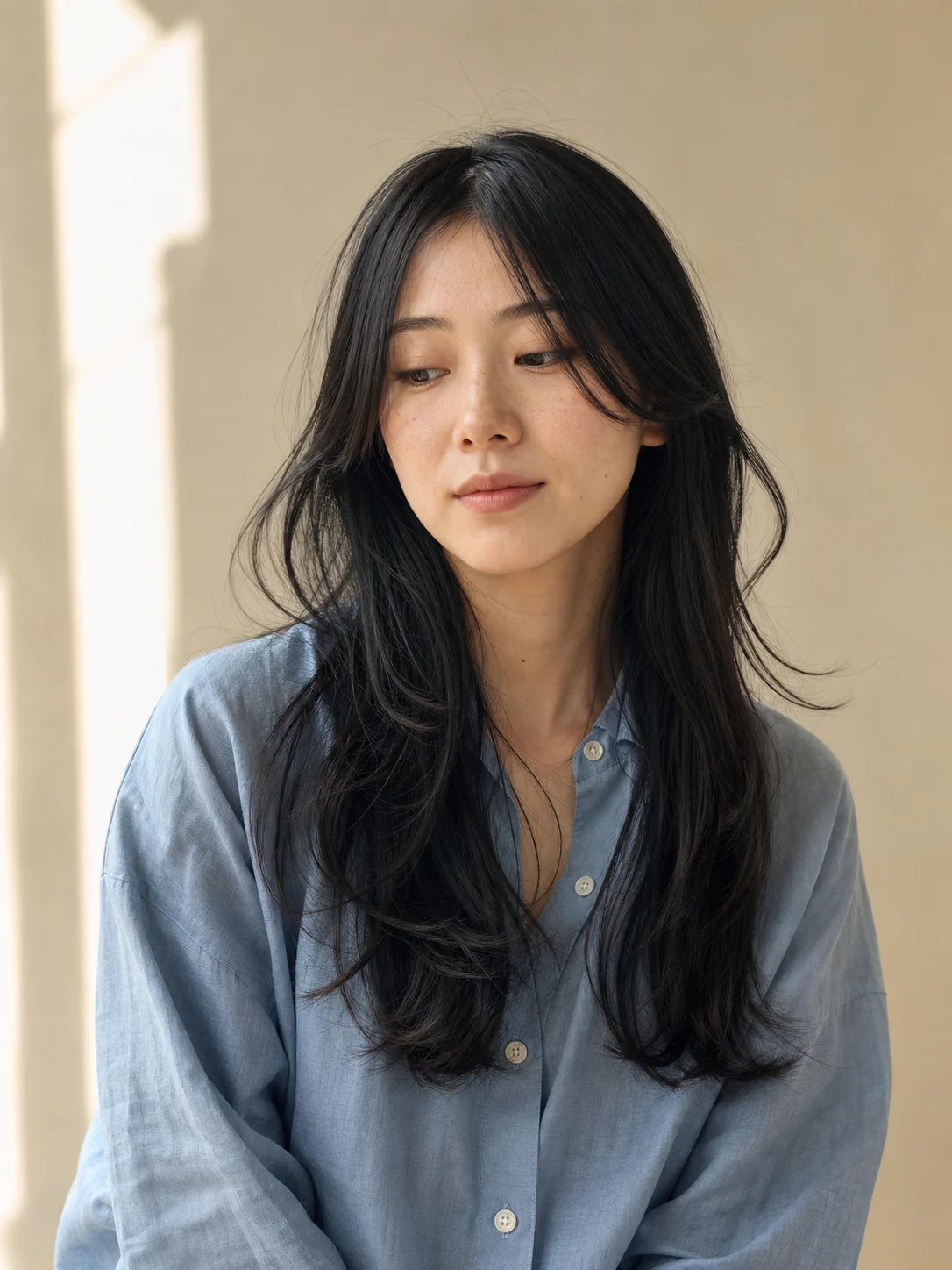 ナチュラルなロングのヘアスタイル