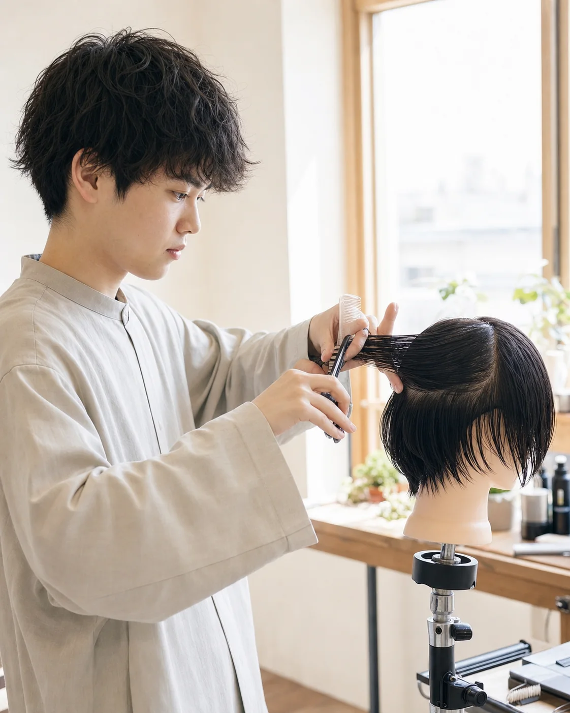 練習に取り組むアシスタント